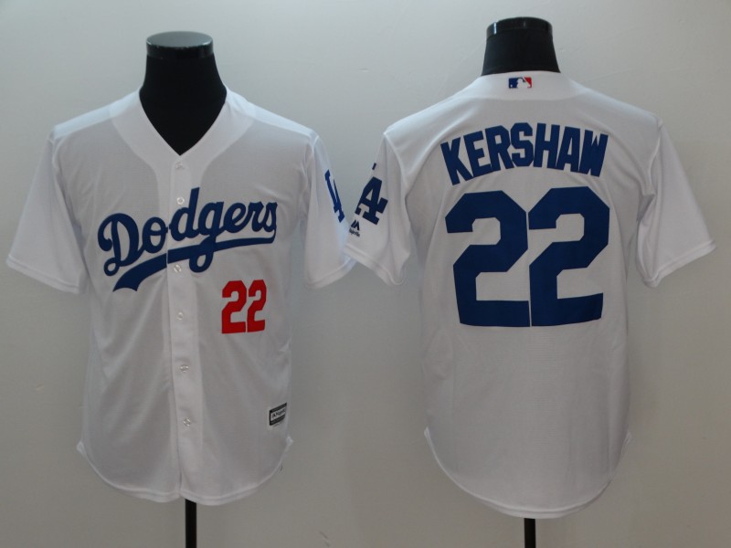 2018 Men Los Angeles Dodgers #22 Kershaw White game jerseys->los angeles dodgers->MLB Jersey